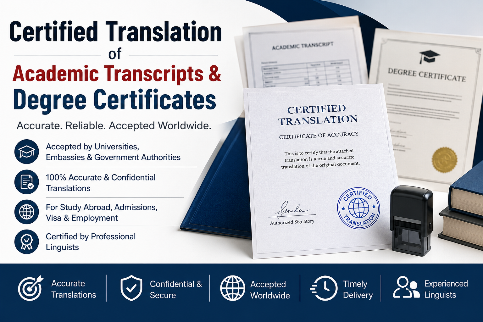 Certified Translation of Academic Transcripts & Degree certificates