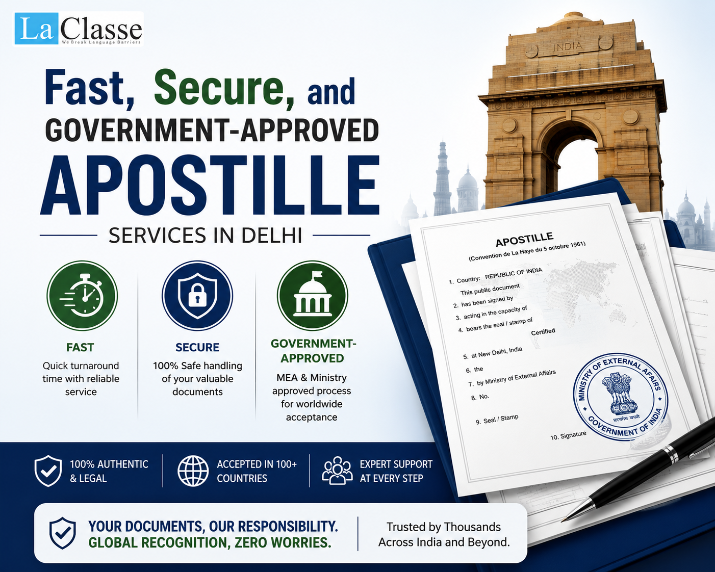 Fast, Secure, and Government-Approved Apostille services in Delhi