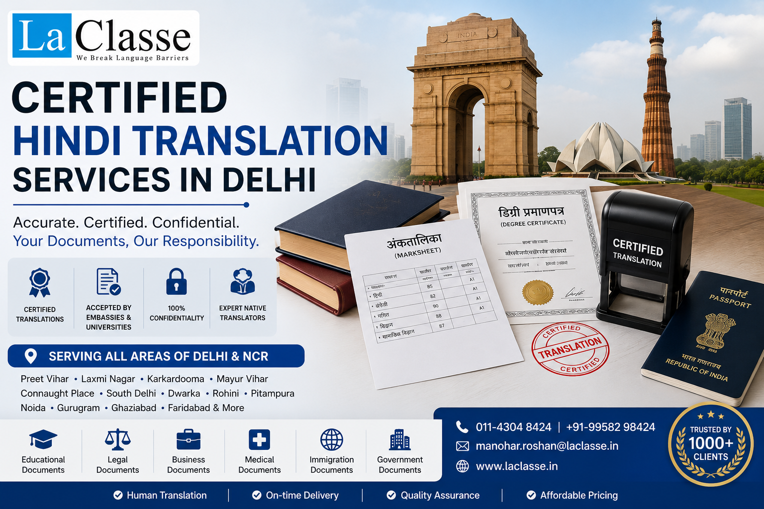 Certified Hindi Translation Services in Delhi