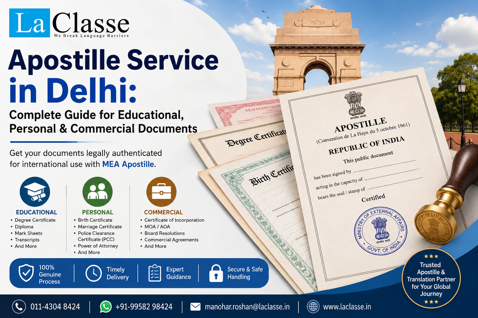 Apostille Service in Delhi: Complete Guide for Educational, Personal & Commercial Documents
