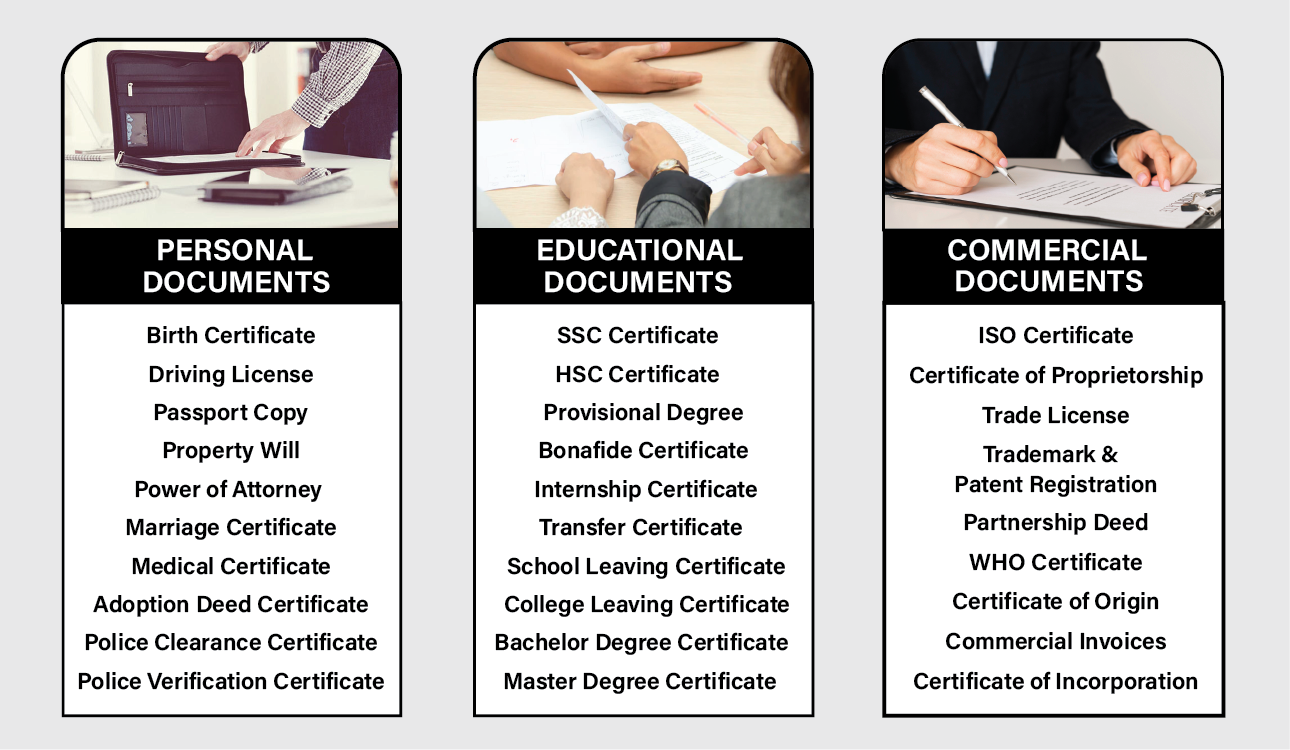 apostille services in india