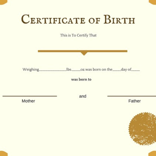 Certificates of birth